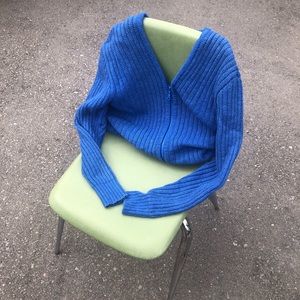 Pure wool zipper cardigan